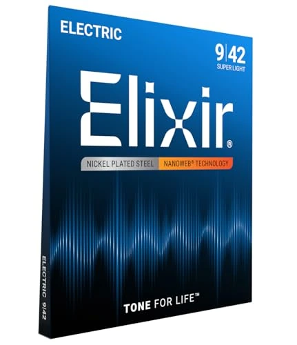 Elixir NANOWEB électrique 9–42 — Emballage du jeu de cordes correspondant à la référence.