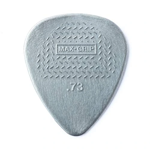 Dunlop Max-Grip 0,73 mm — 12 — Vue de détail d’un médiator ; le conditionnement est indiqué séparément.