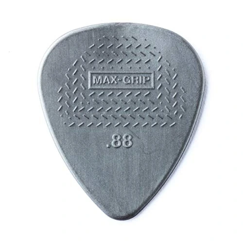Dunlop Max-Grip 0,88 mm — 12 — Vue de détail d’un médiator ; le conditionnement est indiqué séparément.