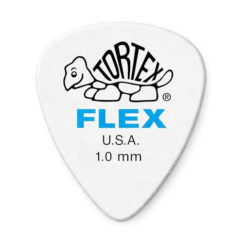 Dunlop Tortex Flex 1,00 mm — 12 — Vue de détail d’un médiator ; le conditionnement est indiqué séparément.