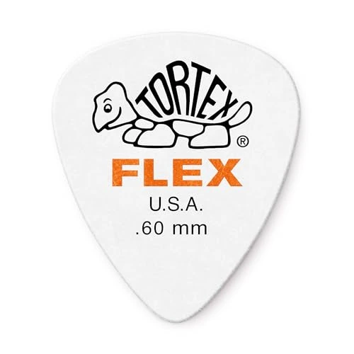 Dunlop Tortex Flex 0,60 mm — 12 — Vue de détail d’un médiator ; le conditionnement est indiqué séparément.