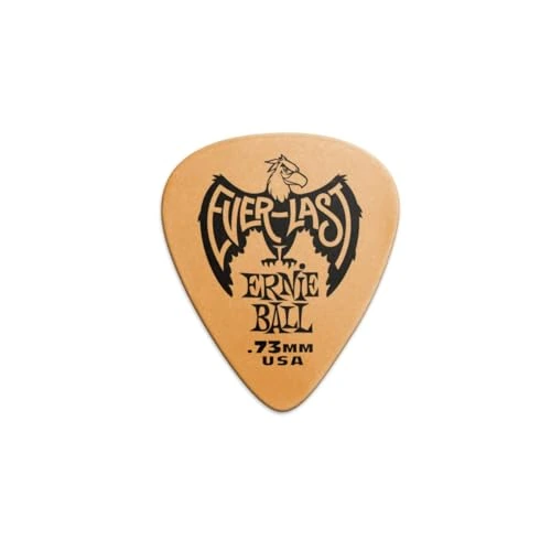 Ernie Ball Everlast 0,73 mm — 12 — Vue de détail d’un médiator ; le conditionnement est indiqué séparément.